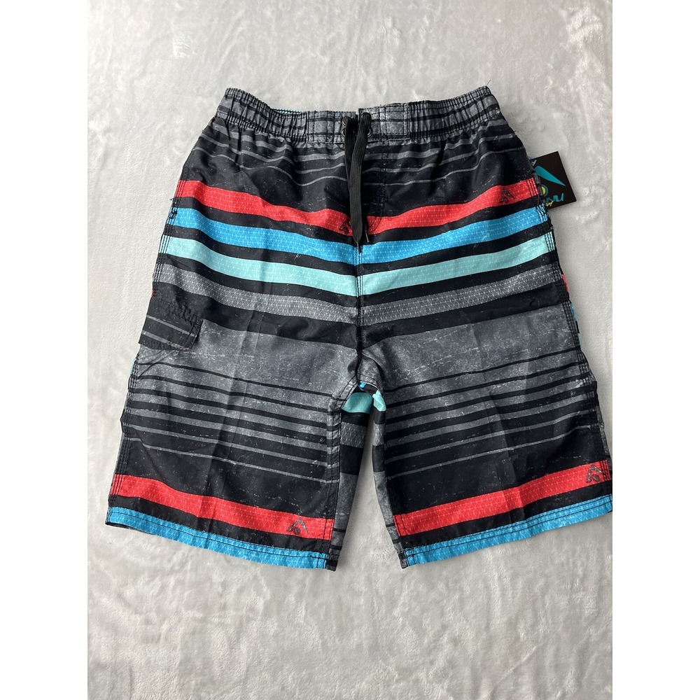 Kanu Surf Swim Trunks Mens XL Black Echo Striped Quick Dry UPF 50+ NWT